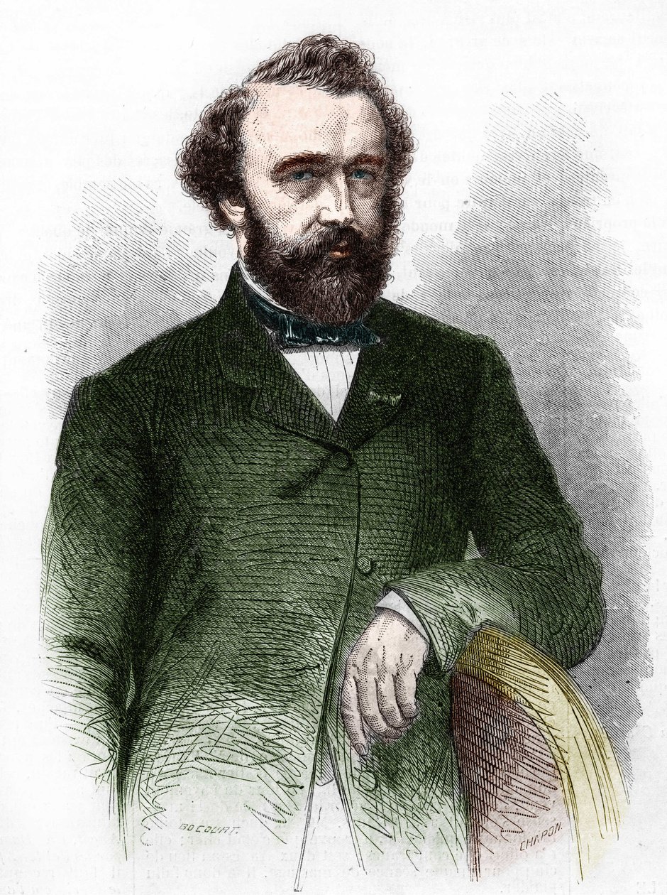 サックスを発明したAdolphe（Adolph）Sax（1814-1894）の肖像。 作： 無名の画家