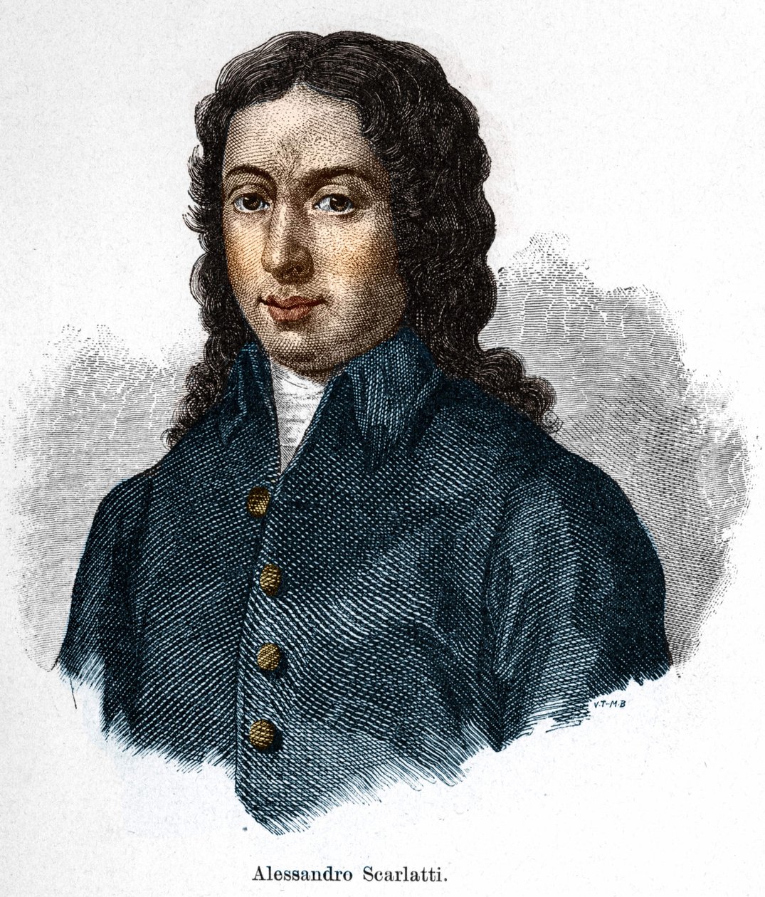 イタリアの作曲家、アレッサンドロ・スカルラッティ（1660 - 1725）の肖像。 作： 無名の画家