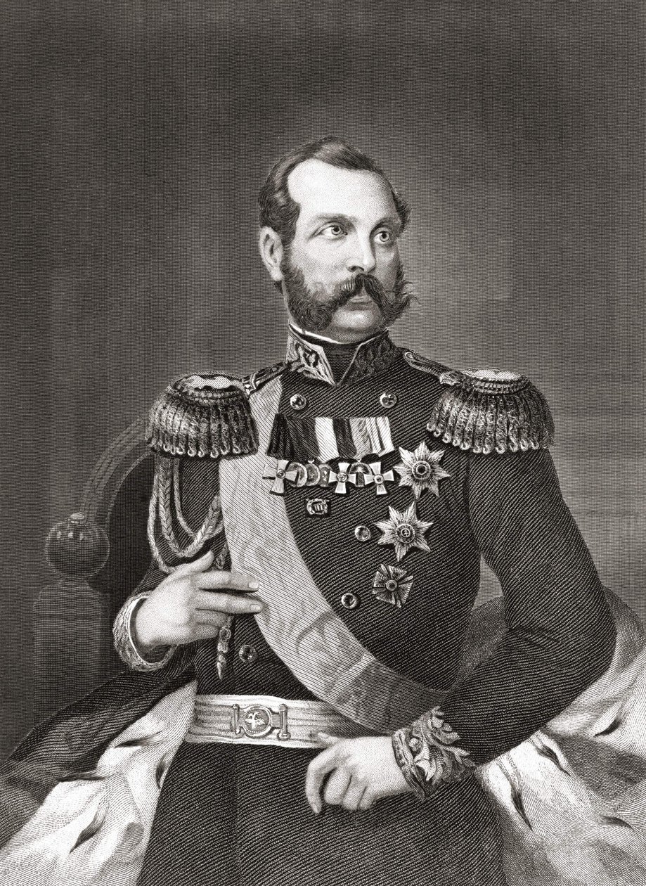 ロシア皇帝アレクサンドル2世ニコライエヴィチ（1818～1881年）の肖像。 作： 無名の画家