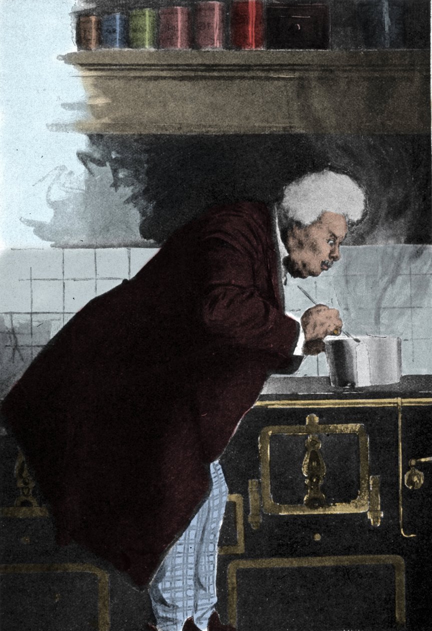 炉の中のアレクサンドル・デュマ（1802-1870）の肖像。 作： 無名の画家