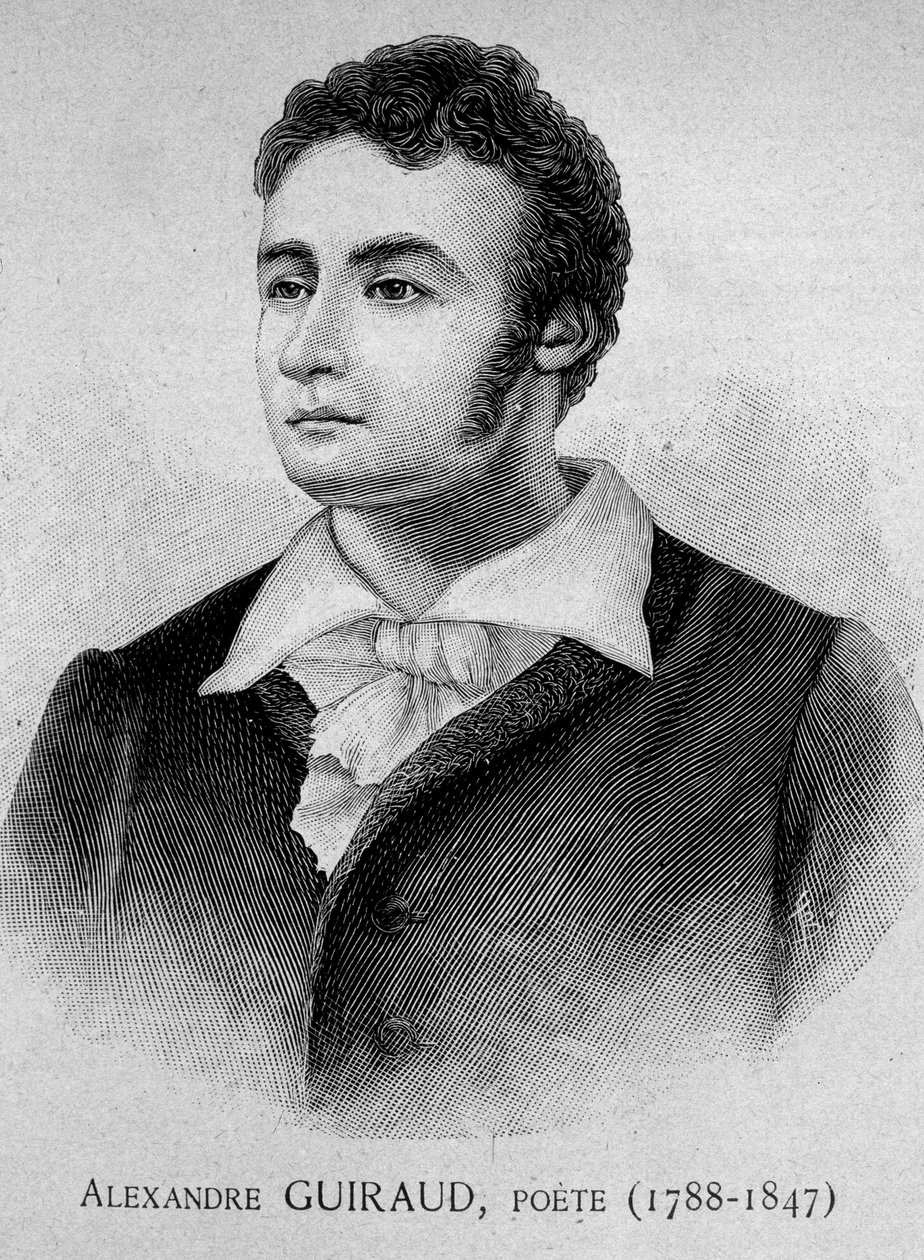 詩人アレクサンドル・ギロー（1788-1847）の肖像 - グラビア19世紀 作： 無名の画家