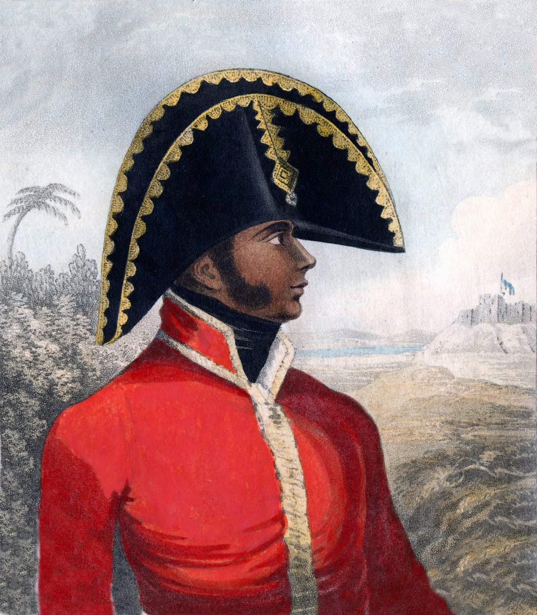 ハイチ共和国初代大統領Alexandre Sabes (1770-1818), dit Petionのポートレート 作： 無名の画家