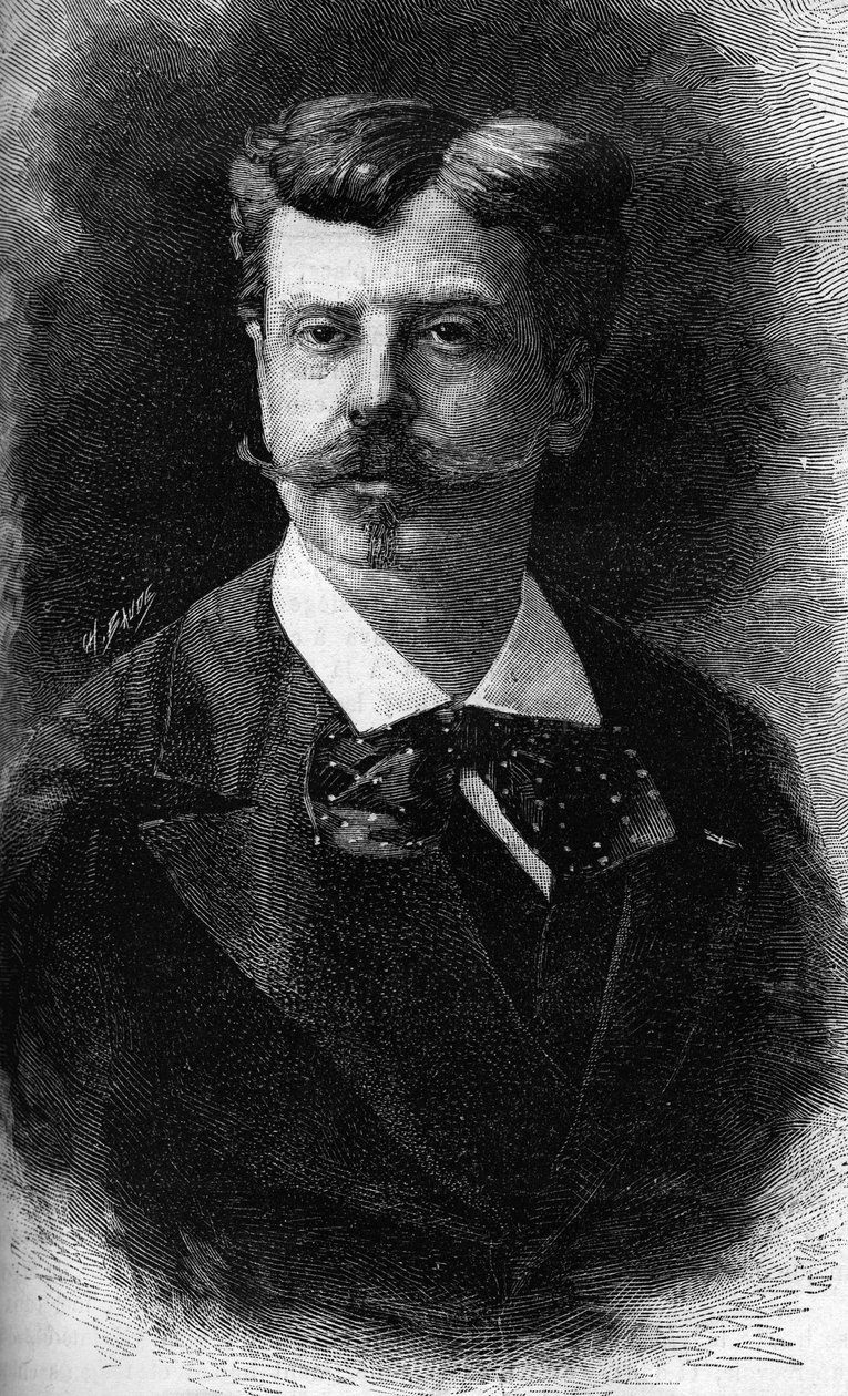 フランスの画家、アルフォンス・ド・ヌーヴィルの肖像。(1835-1885) 作： 無名の画家
