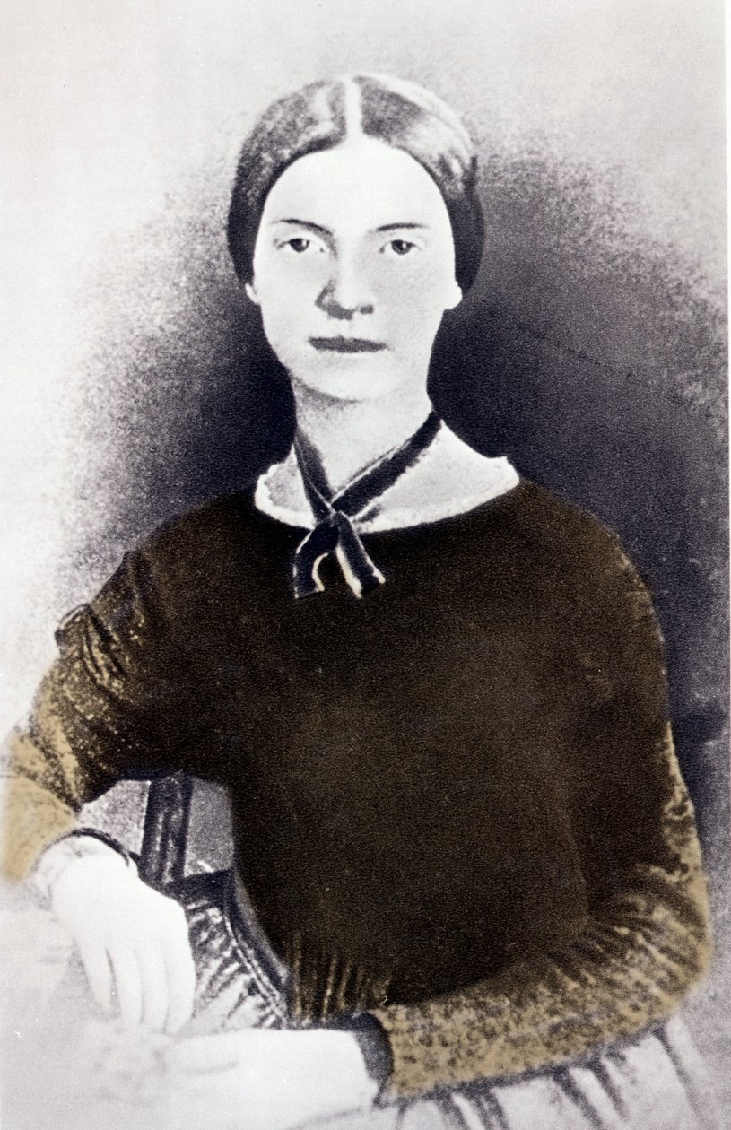 アメリカの詩人、エミリー・ディキンソン（1830-1886）の肖像（1846-1847年頃の写真より 作： 無名の画家