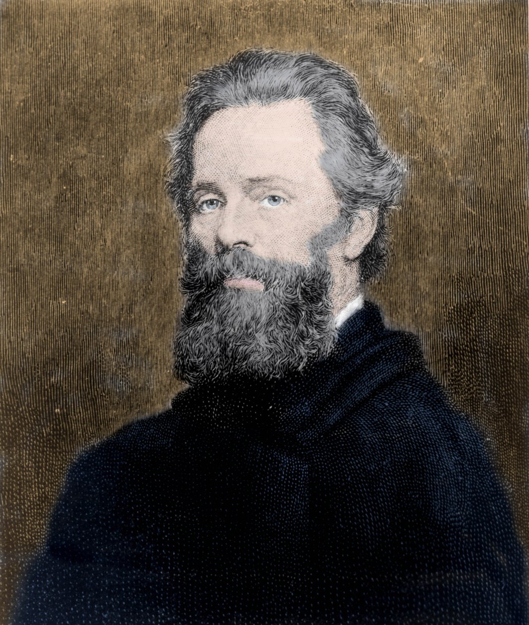 アメリカの詩人・小説家であるハーマン・メルヴィル（1819-1891）の肖像。 作： 無名の画家