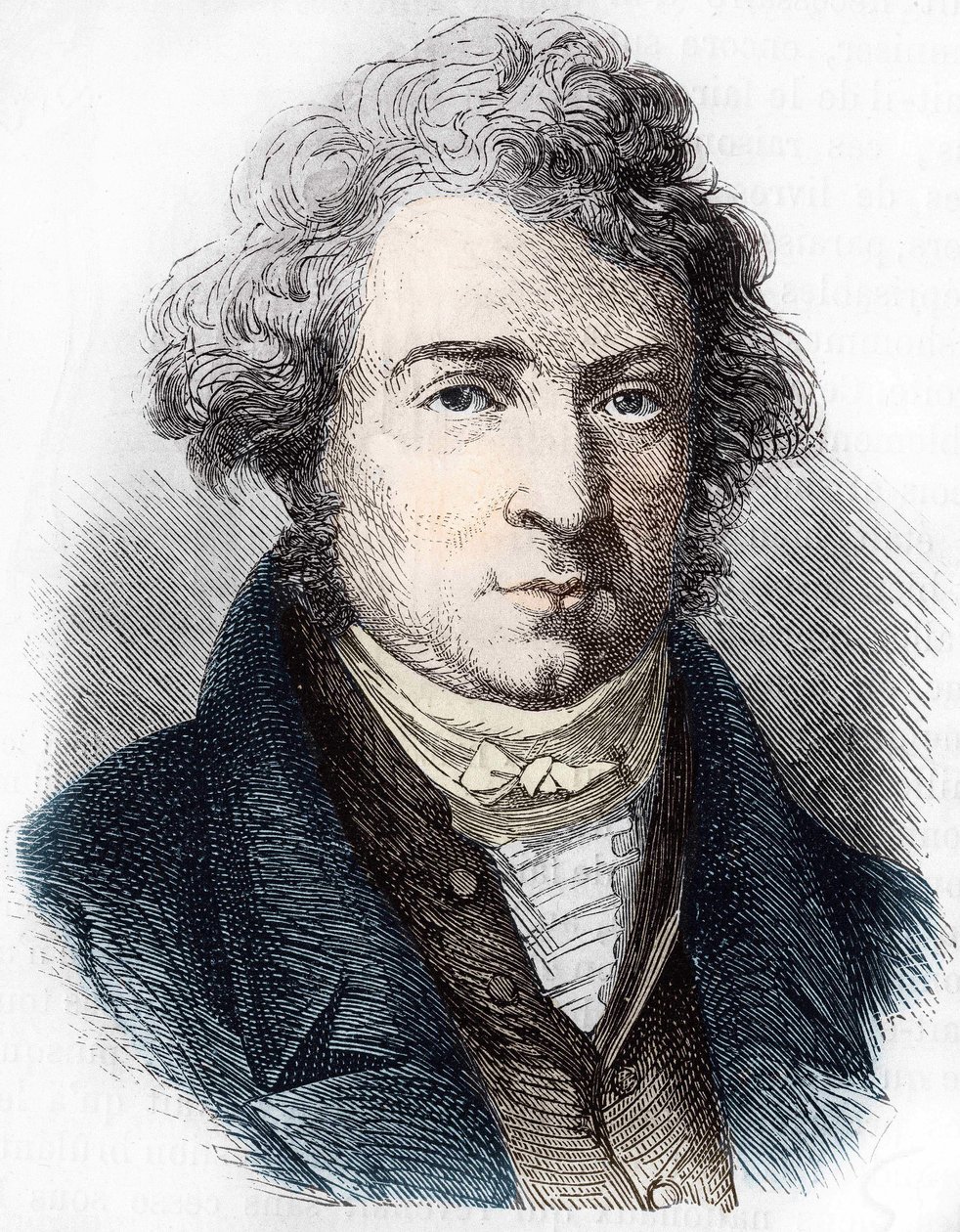 アンドレ・マリー・アンペール（1775～1836）フランスの物理学者の肖像。 作： 無名の画家