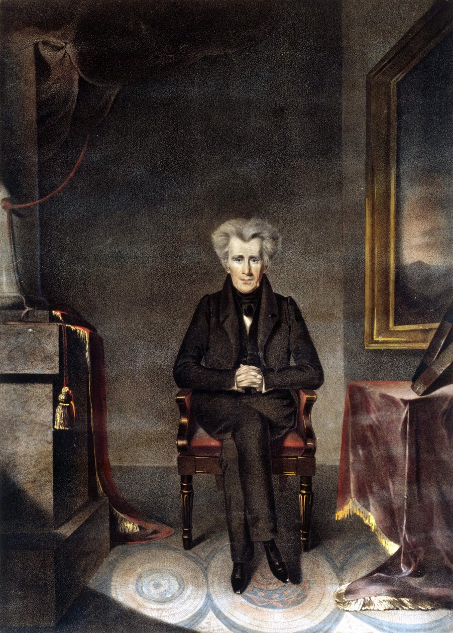 アンドリュー・ジャクソン（1767〜1845）の肖像 アメリカの政治家。 作： 無名の画家