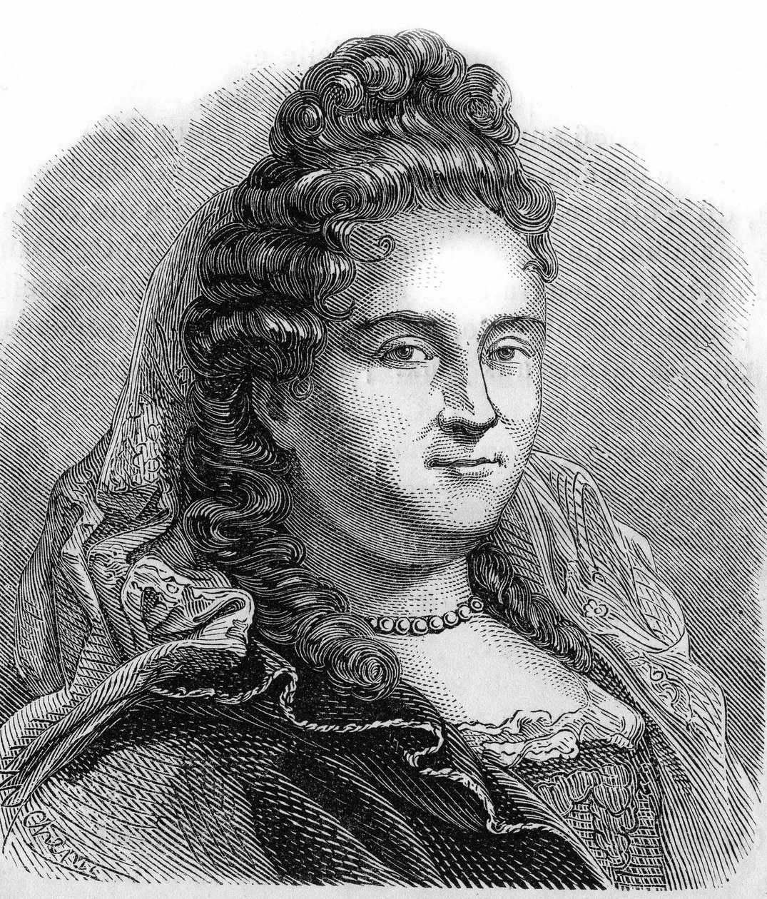 アンヌ・ルフェーヴル（Mme Dacier）の肖像。フランスの博学者（1647年～1720年）。 作： 無名の画家