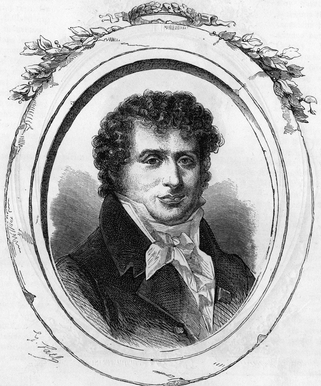 フランスの作詞家、アントワーヌ・ドゥソーギエ（1772-1827）の肖像。 作： 無名の画家