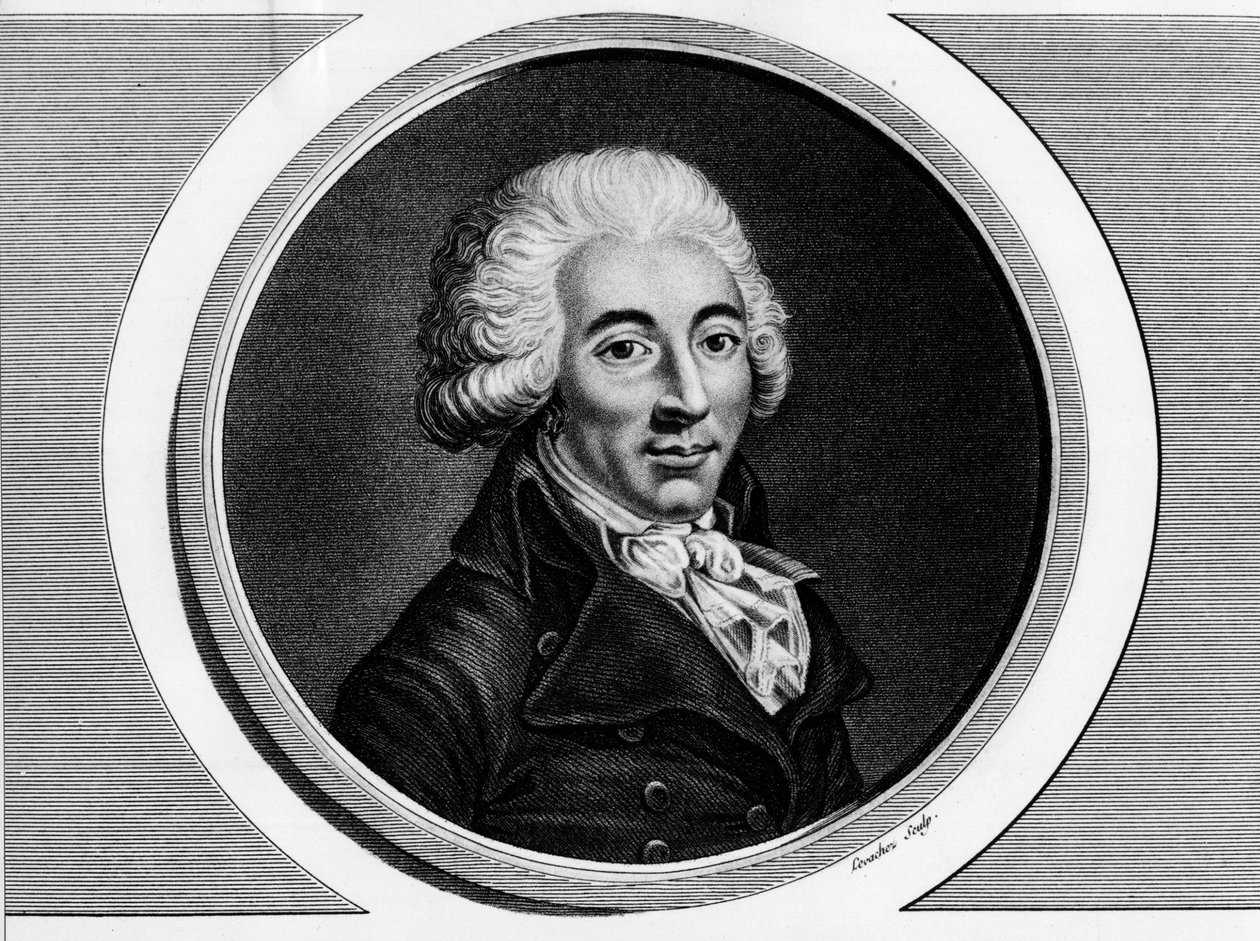 アルマン・ゲンソンヌ（1758-1793）の肖像。フランス革命の歴史的絵画全集（全3巻）」に掲載されているエングレーヴィング。1804. 作： 無名の画家