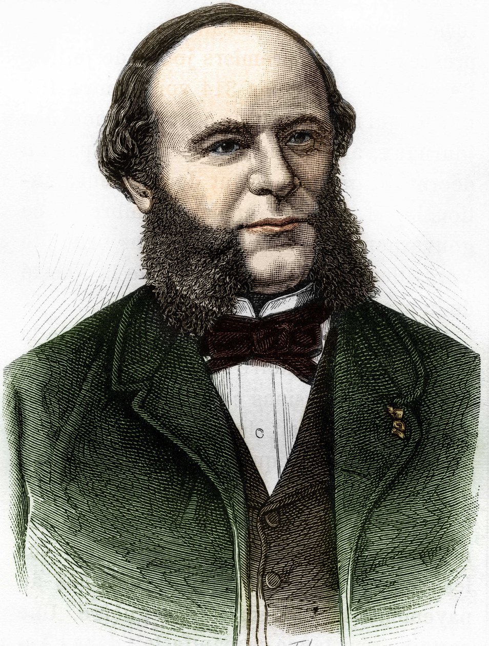 Auguste Pouyer-Quertier (Pouyer Quertier) (1820 - 1891)の肖像。19世紀末のエングレーヴィング。 作： 無名の画家