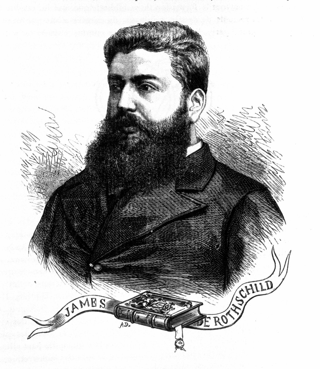 エドモンド・ジェームズ・ド・ロートシルト男爵の肖像。(1845 - 1934). 作： 無名の画家
