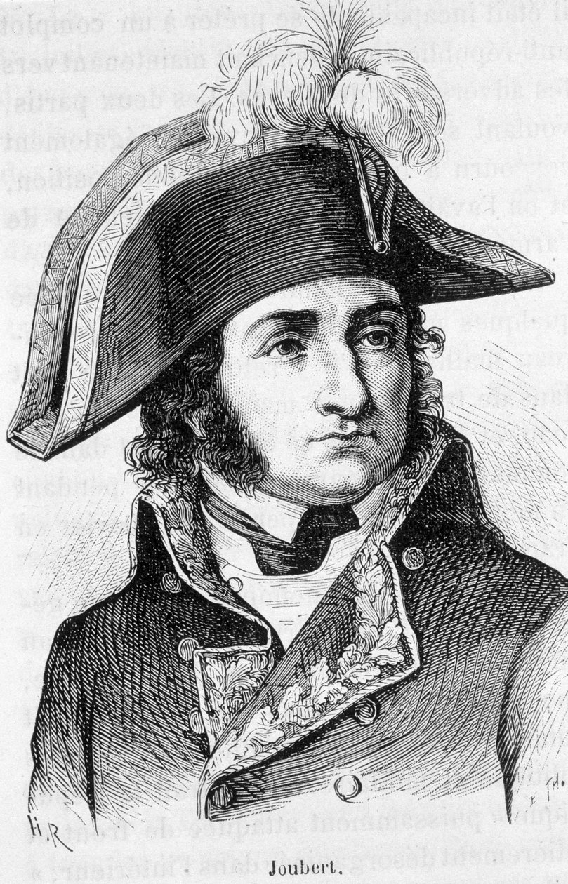 ノーヴィの戦いで戦死したフランスの将軍、バルテルミー・カトリーヌ・ジュベール（1769-1799）の肖像。 作： 無名の画家