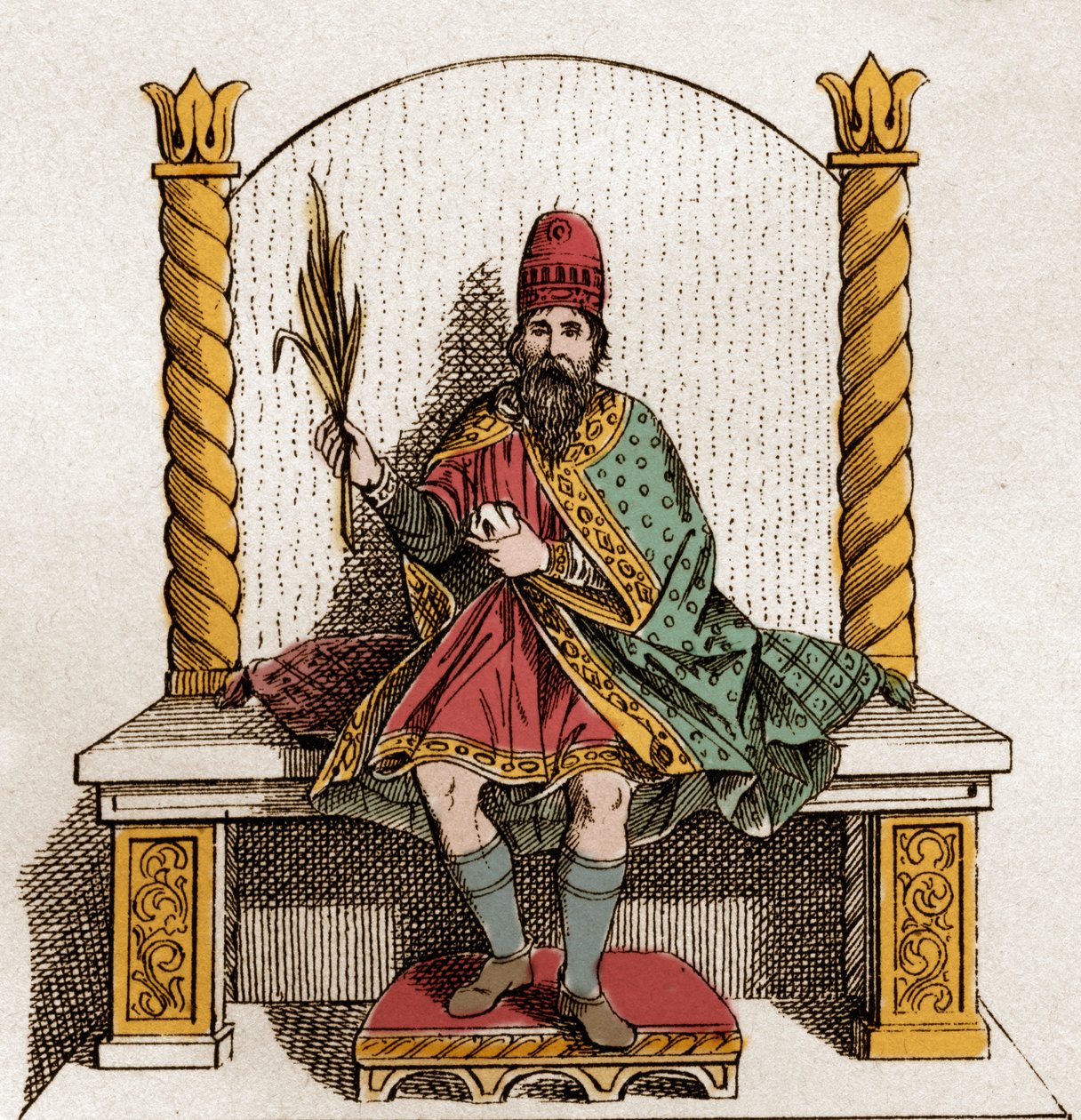 Porträt von Bonifatius III. von Toskana (985-1052) Markgraf von Canossa und Toskana - Bonifatius III., Markgraf von Toskana oder Bonifatius von Canossa - Bonifacio III di Canossa (oder Bonifacio IV di Toscana) Gravur von 1861 von Unknown artist