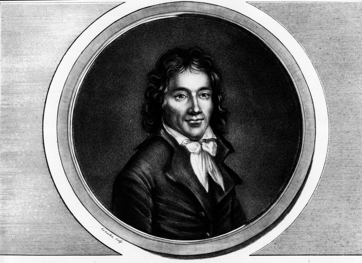 パリの代官、カミーユ・デムーラン（1760-1794）の肖像。フランス革命の歴史的絵画全集（全3巻）」に掲載されたエングレーヴィング。1804. 作： 無名の画家