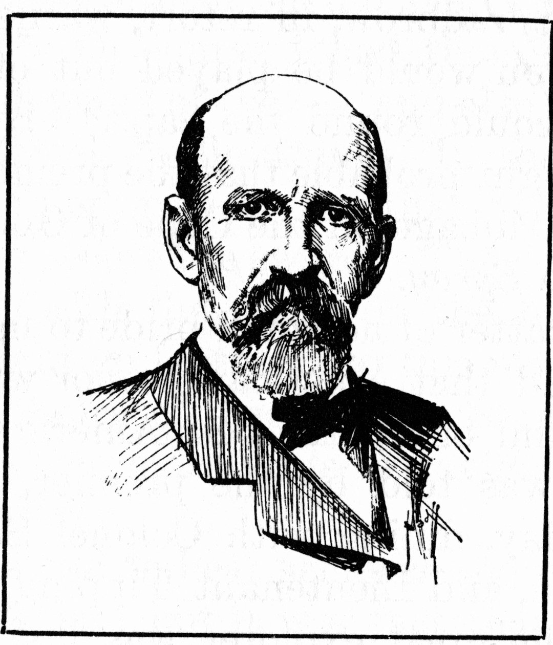 1895年に世界初の航海を行ったジョシュア・スローカム船長(1844-1909)の肖像。19世紀のエングレーヴィング 作： 無名の画家