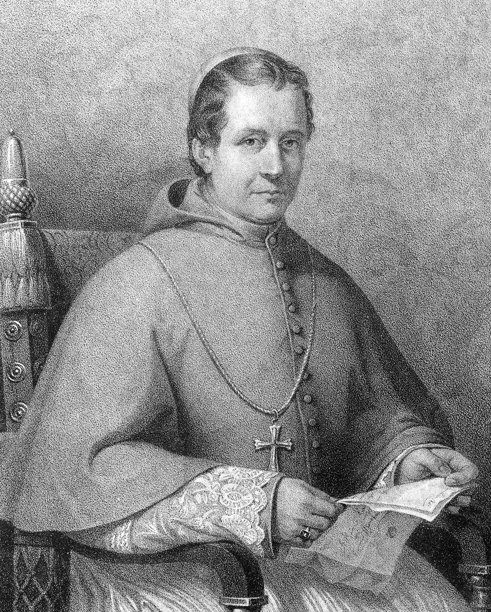 1846年から1878年まで教皇ピウス（Pius）9世を務めたジョヴァンニ・マリア・マスタイ・フェレッティ枢機卿（1792-1878）の肖像 作： 無名の画家