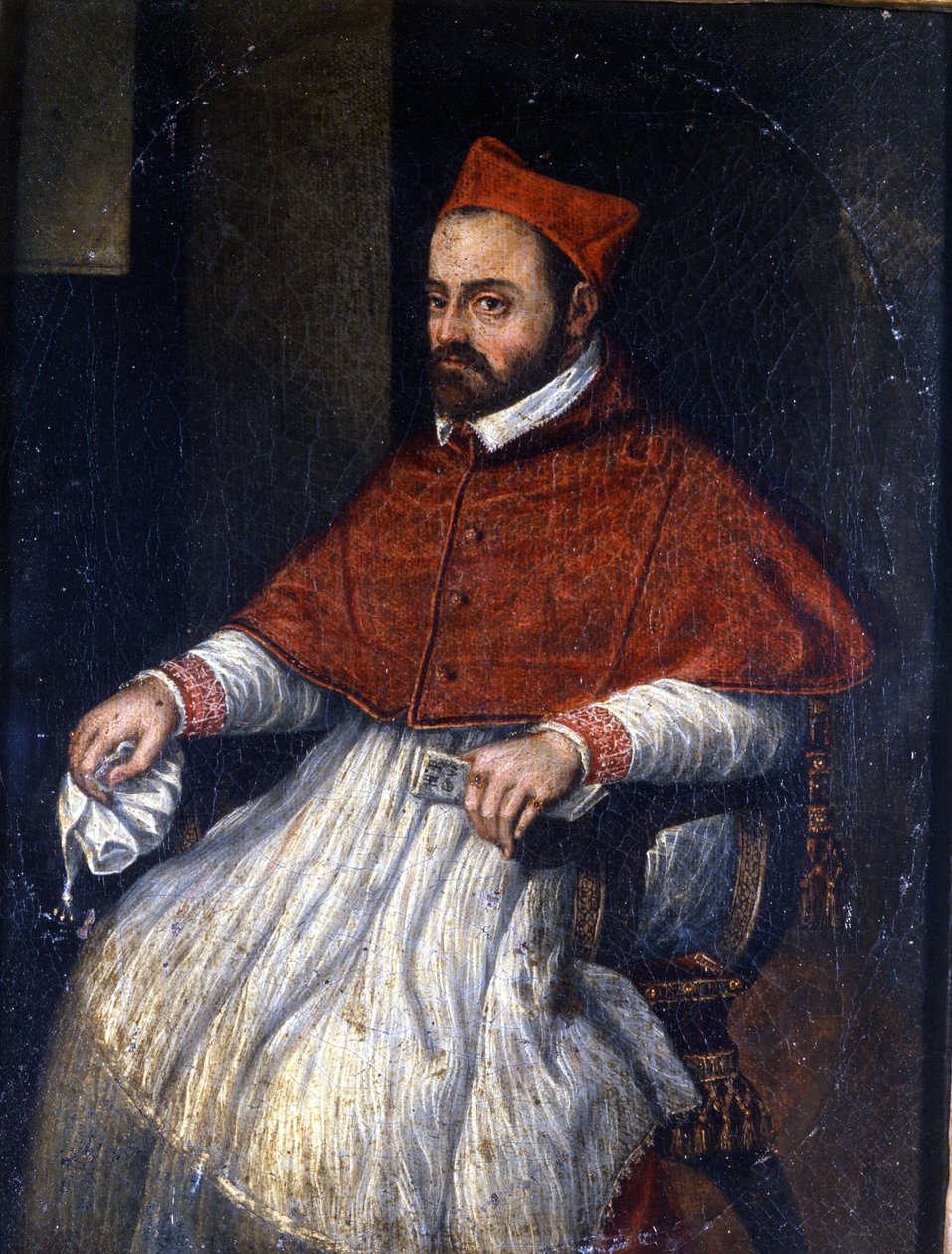 ロベルト・ベラルミーノ枢機卿（ロベルト・ベラルミン 1542年 - 1621年）の肖像。匿名の絵画。ローマ博物館蔵。 作： 無名の画家