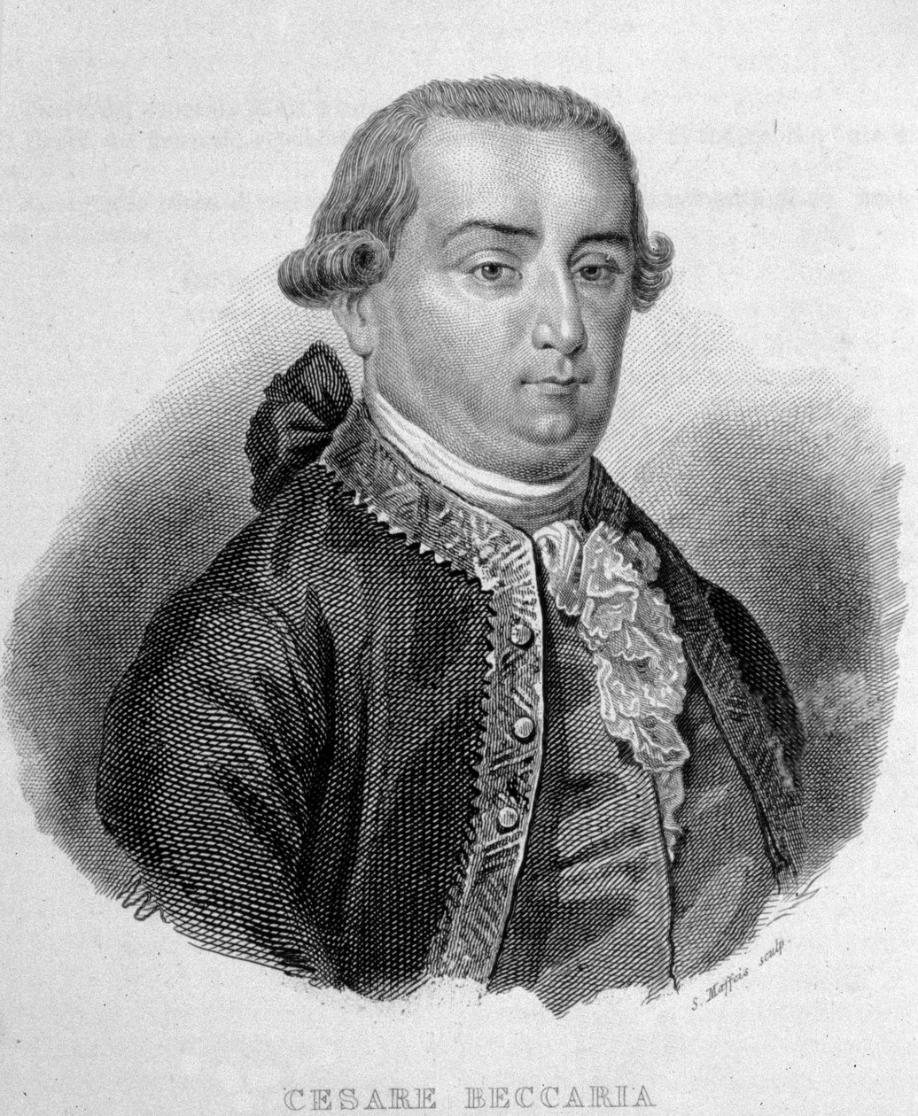 イタリアの法学者、ベッカリア侯爵チェーザレ・ボネサーナ（1738～1794）の肖像。 作： 無名の画家