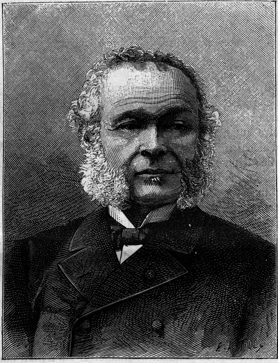 Charles Adolphe Wurtz (1817-1884)の肖像。自然の中の彫刻。Journal of Science and its Applications to Arts and Industry".1884 作： 無名の画家