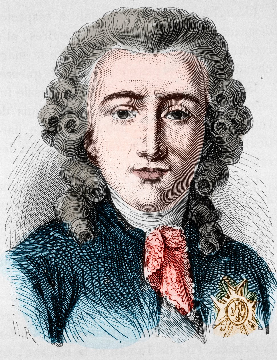 フランスの政治家Charles Alexandre de Calonne (1734 -1802)の肖像 - Henri Martinの「L