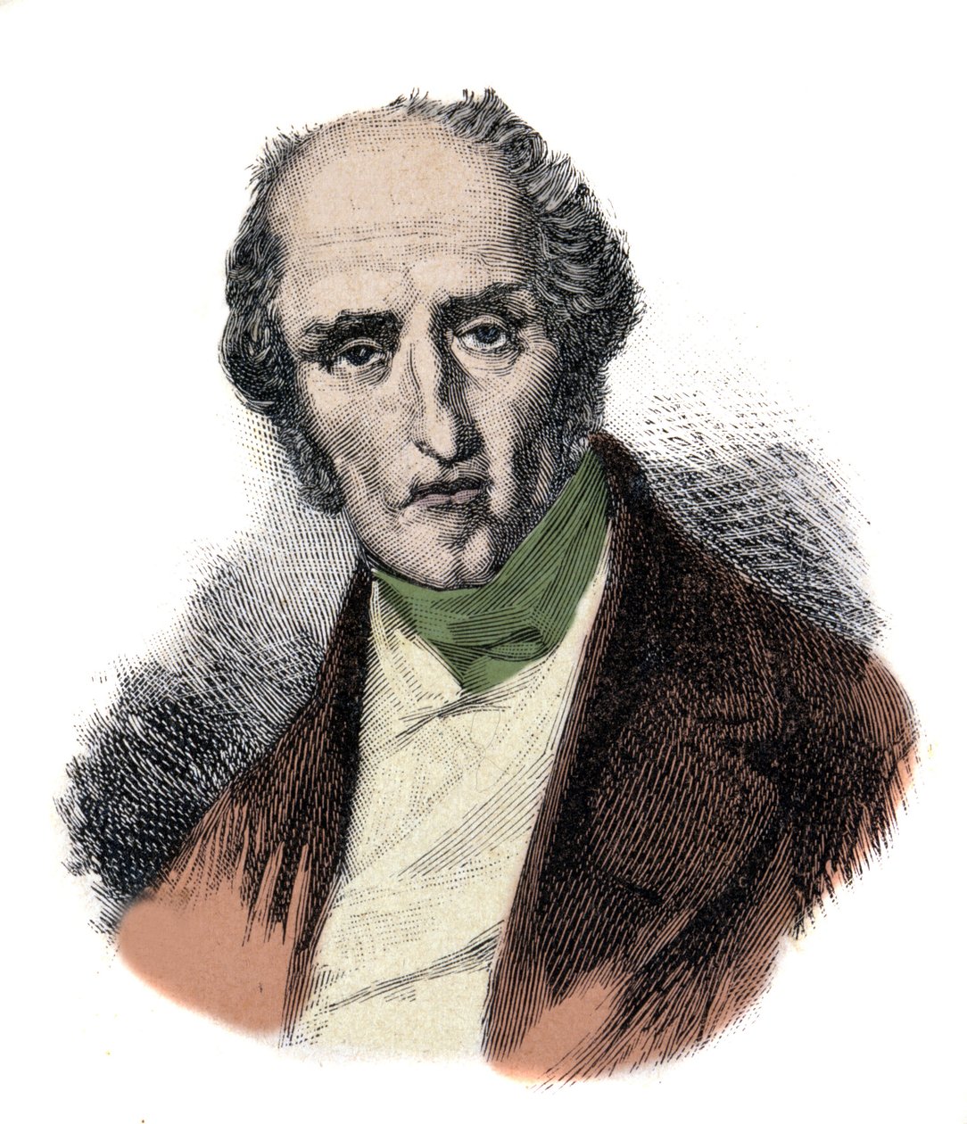 フランスの社会主義理論家、シャルル・フーリエ（1772 - 1837）の肖像。19世紀のエングレーヴィング。 作： 無名の画家