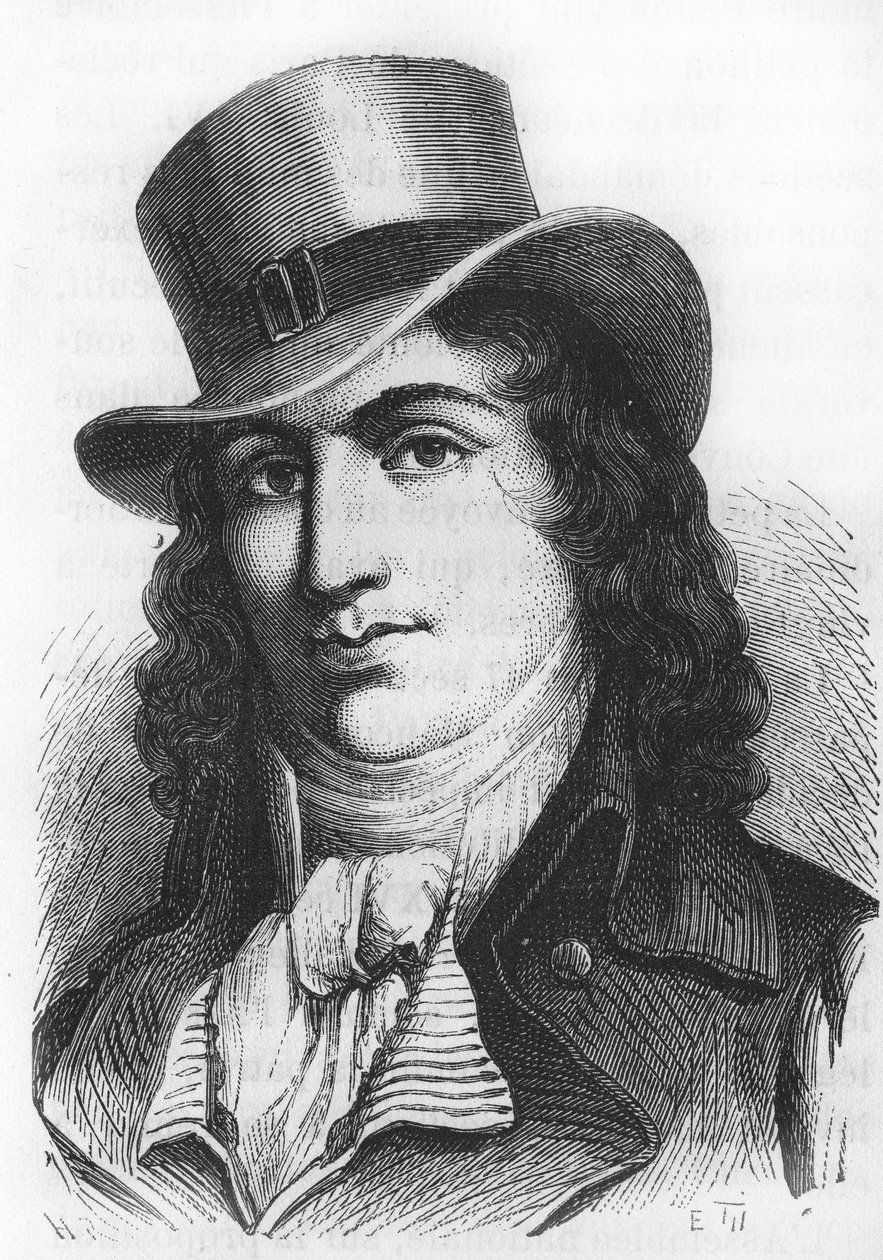 フランスの政治家、シャルル・ジャン・マリー・バルバルー（1767-1794）の肖像。 作： 無名の画家