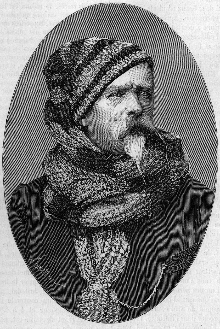 山岳服を着たフランスの将軍Charles Marie Etienne Champion Dubois de Nansouty (1815-1895)の肖像。(1879年にBagneres de Bigorreで撮影された写真より）。)La Nature: revue des sciences and de leurs applications aux arts and a l