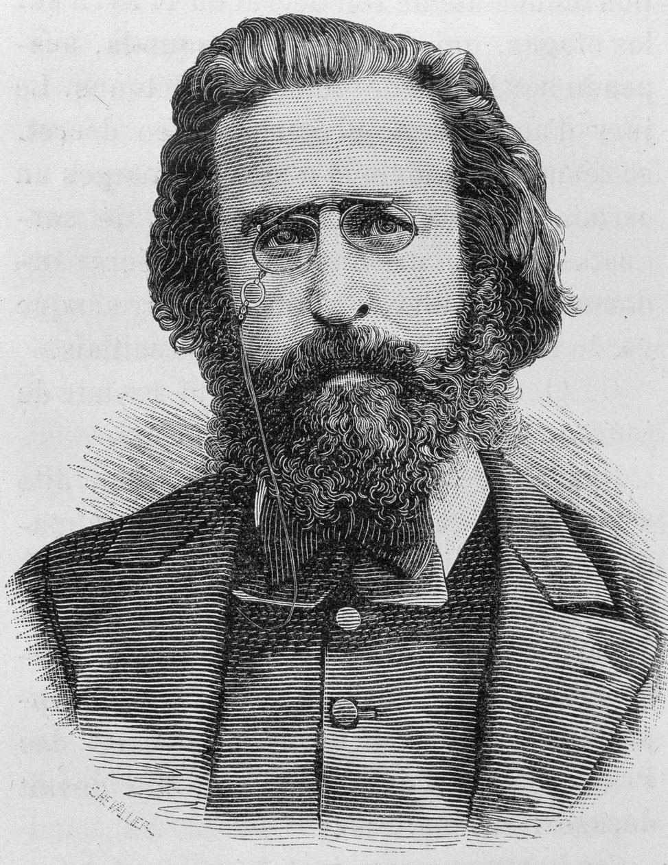 シャルル・テオフィル・フェレ（1845 - 1871）の肖像。19世紀末、H.Martinの「Histoire de France」に掲載されたエングレーヴィング。 作： 無名の画家