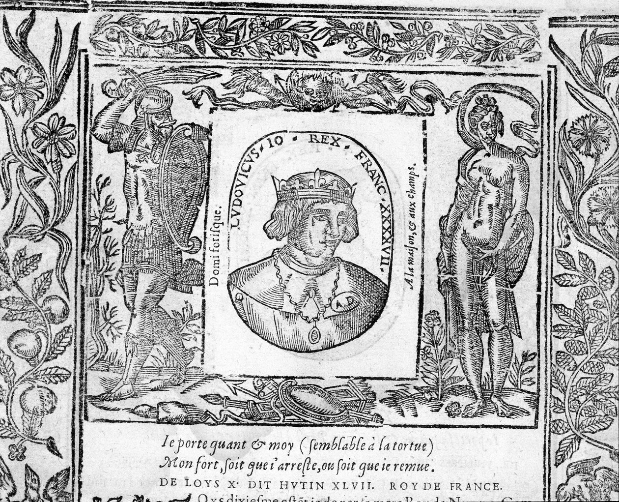 1314年から1316年までフランス王であったシャルル10世ル・ユタンの肖像。 作： 無名の画家