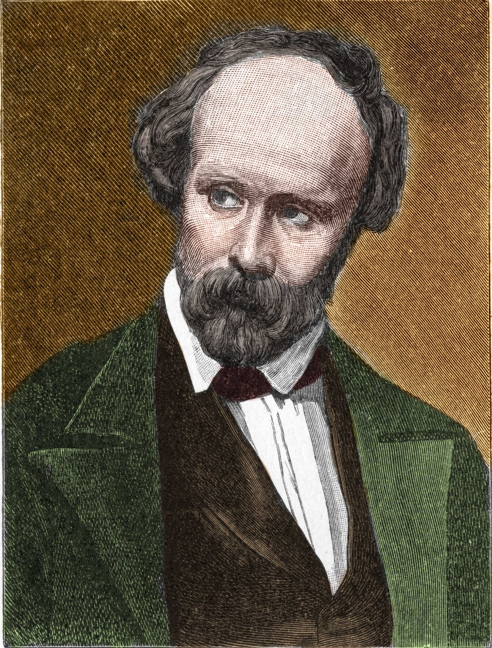 クリスチャン・フリードリヒ・ヘッベル（1813-1863）の肖像 ドイツの詩人・劇作家 作： 無名の画家
