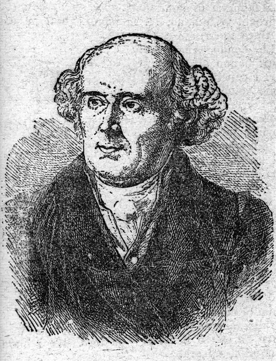 ホメオパシーの創始者であるクリスチャン・ハーネマン（1755年～1843年）の肖像。19世紀のエングレーヴィング。 作： 無名の画家