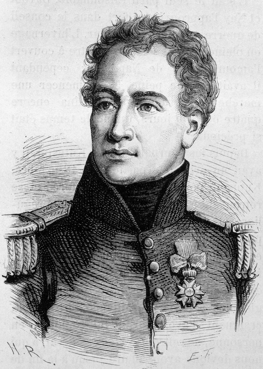 クロード・フランソワ・ド・マレ（1754年〜1812年）の肖像。(Claude-Francois Malet) H.Martinの「Histoire de France」に掲載された19世紀末のエングレーヴィング。 作： 無名の画家