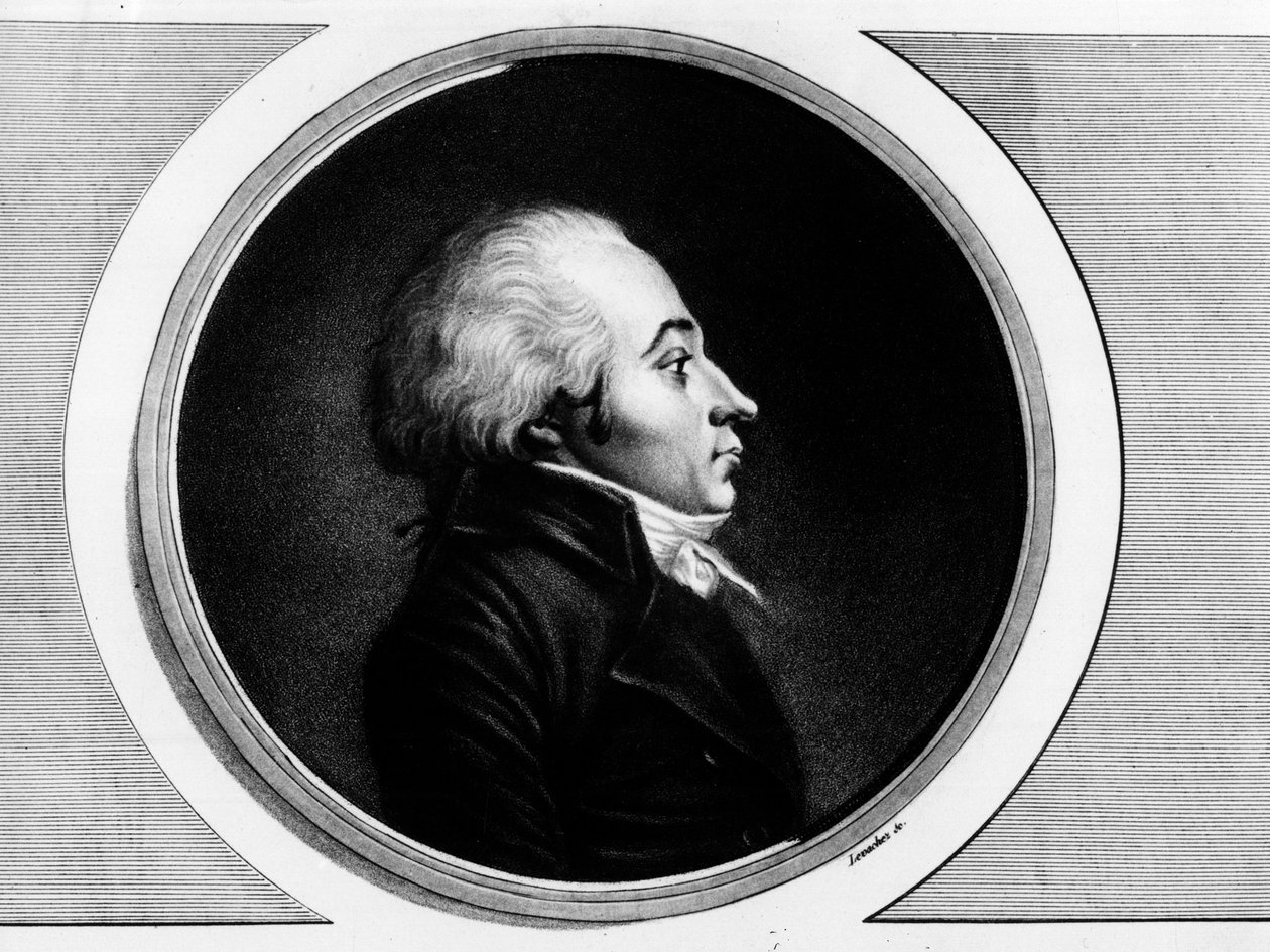 国民会議のソーヌ・エ・ロワールの代議員、クロード・ロベルジョ（1752-1799）の肖像。フランス革命の歴史的絵画全集（全3巻）」に掲載されたエングレーヴィング。1804. 作： 無名の画家