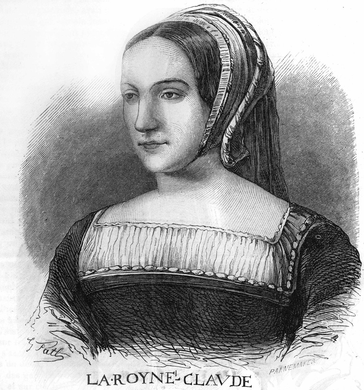 フランソワ1世（1499-1524）の妻、クロード・ド・フランスの肖像。 作： 無名の画家