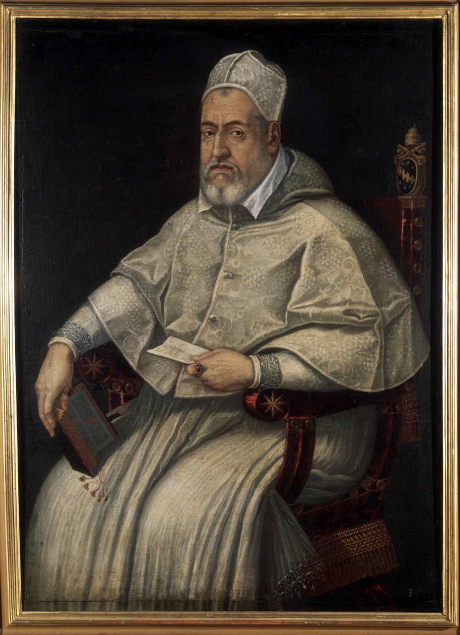 クレマン8世（1536-1605）の肖像。16世紀から17世紀の絵画。ローマ美術館。ローマ 作： 無名の画家