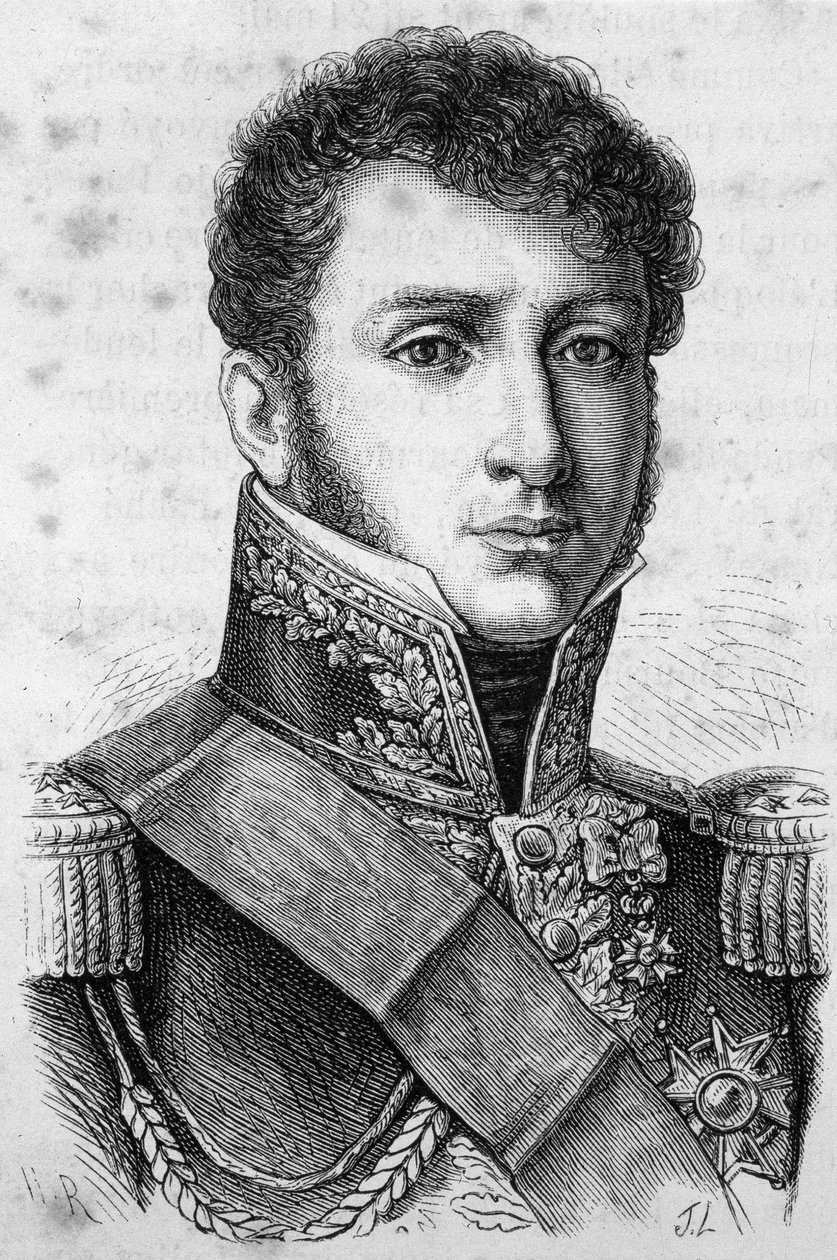 フランスの将軍、シャルル・トリスタン・オブ・モンソロン伯爵（1783-1853）の肖像。 作： 無名の画家