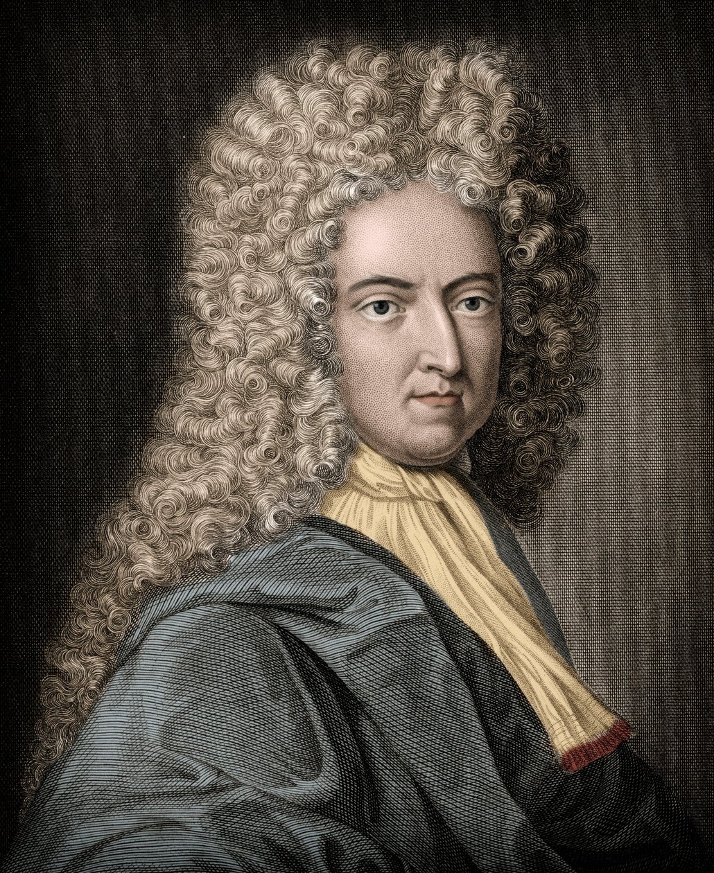 Daniel de Foe or Defoe (1660-1731)の肖像 - Daniel Defoe (1660-1731) - English novelist and journalist 作： 無名の画家