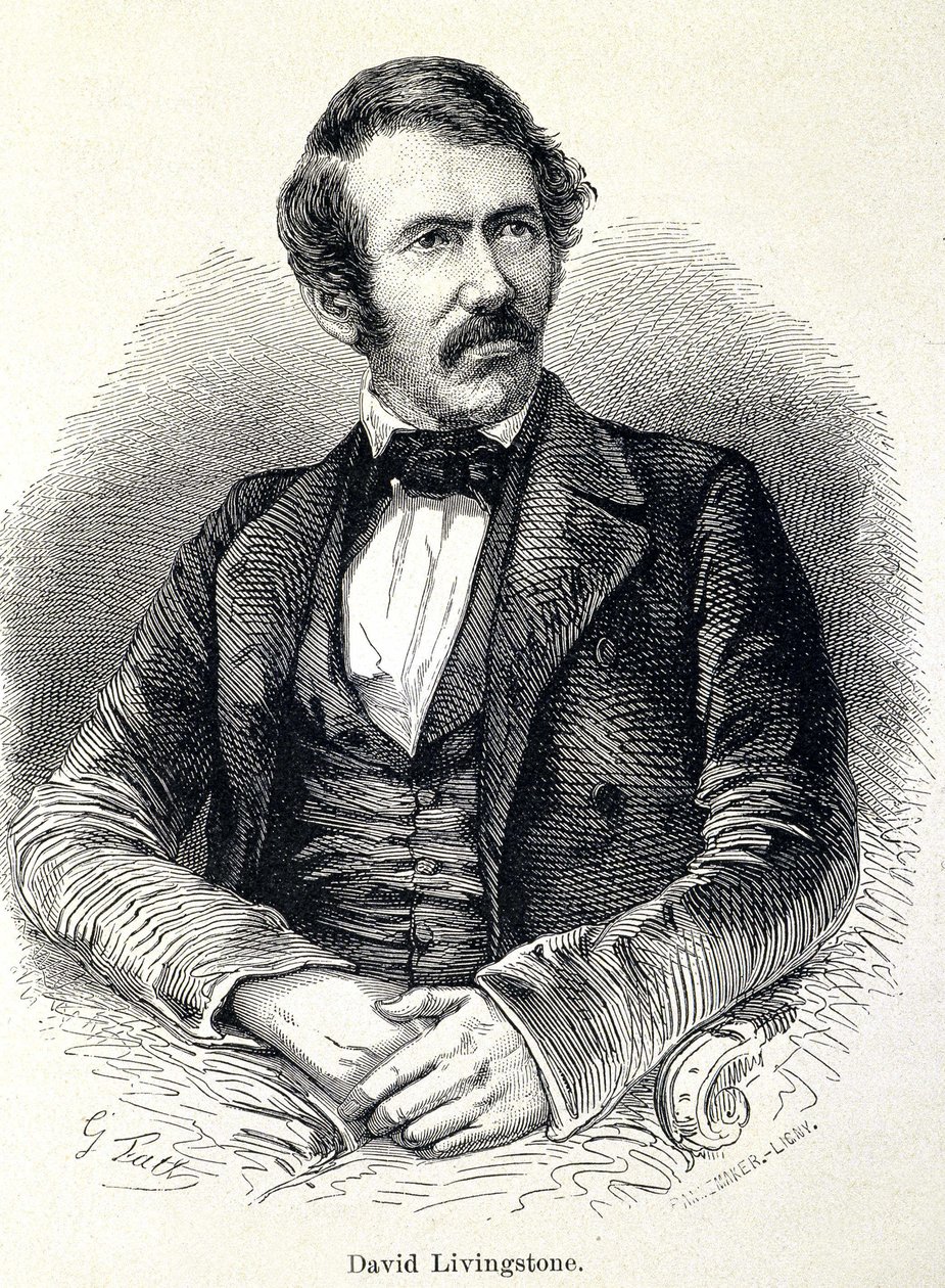 スコットランドの宣教師、デイヴィッド・リヴィングストン（1813-1873）の肖像 作： 無名の画家