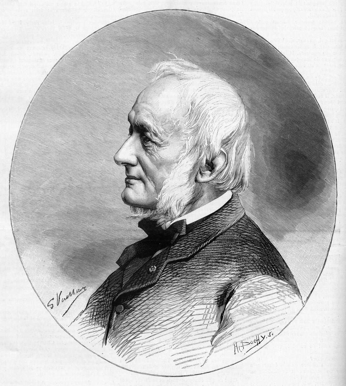 1850年に選出されたフランスのアカデミー会員で、作家のデジール・ニサール（1806-1888）の肖像。 作： 無名の画家