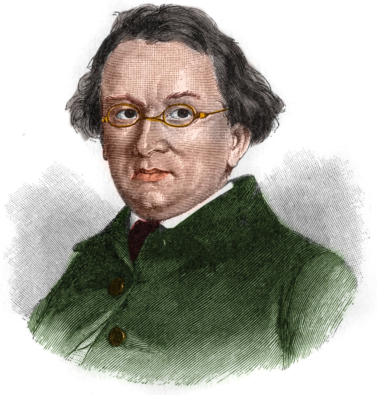 ドイツの恋愛小説家エドアルド・モリケ（1804-1875）の肖像。 作： 無名の画家