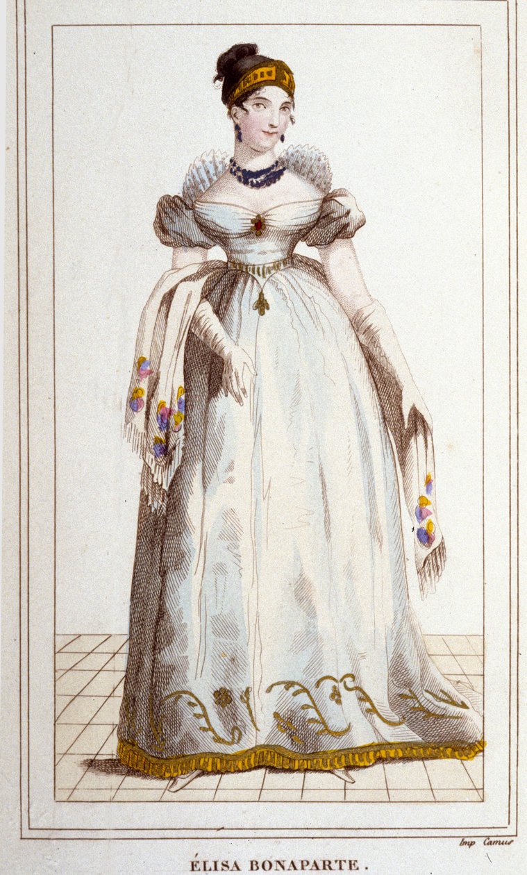 エリザ・ボナパルトの肖像（Maria Anna dit Eliza 作： 無名の画家