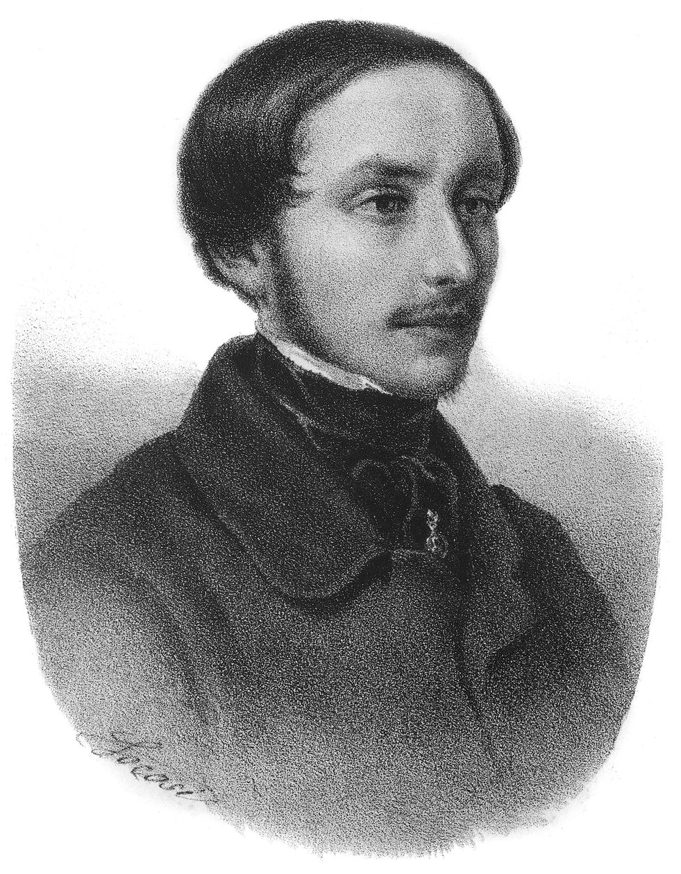 エミリオ・ダンドーロ（1830〜1859）の肖像 イタリア・リソルジメントの重要人物 - エングレービング 作： 無名の画家