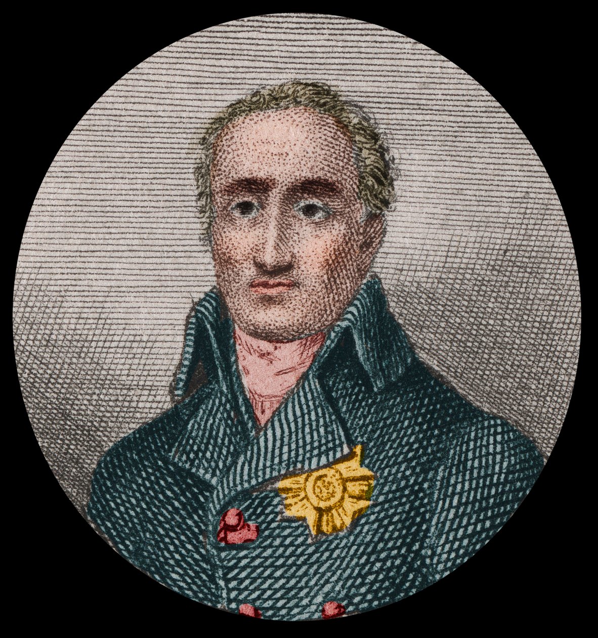 フランスの博物学者、Etienne de La Ville, Count De Lacepede (1756-1825)の肖像。1876年の匿名の彫刻。 作： 無名の画家