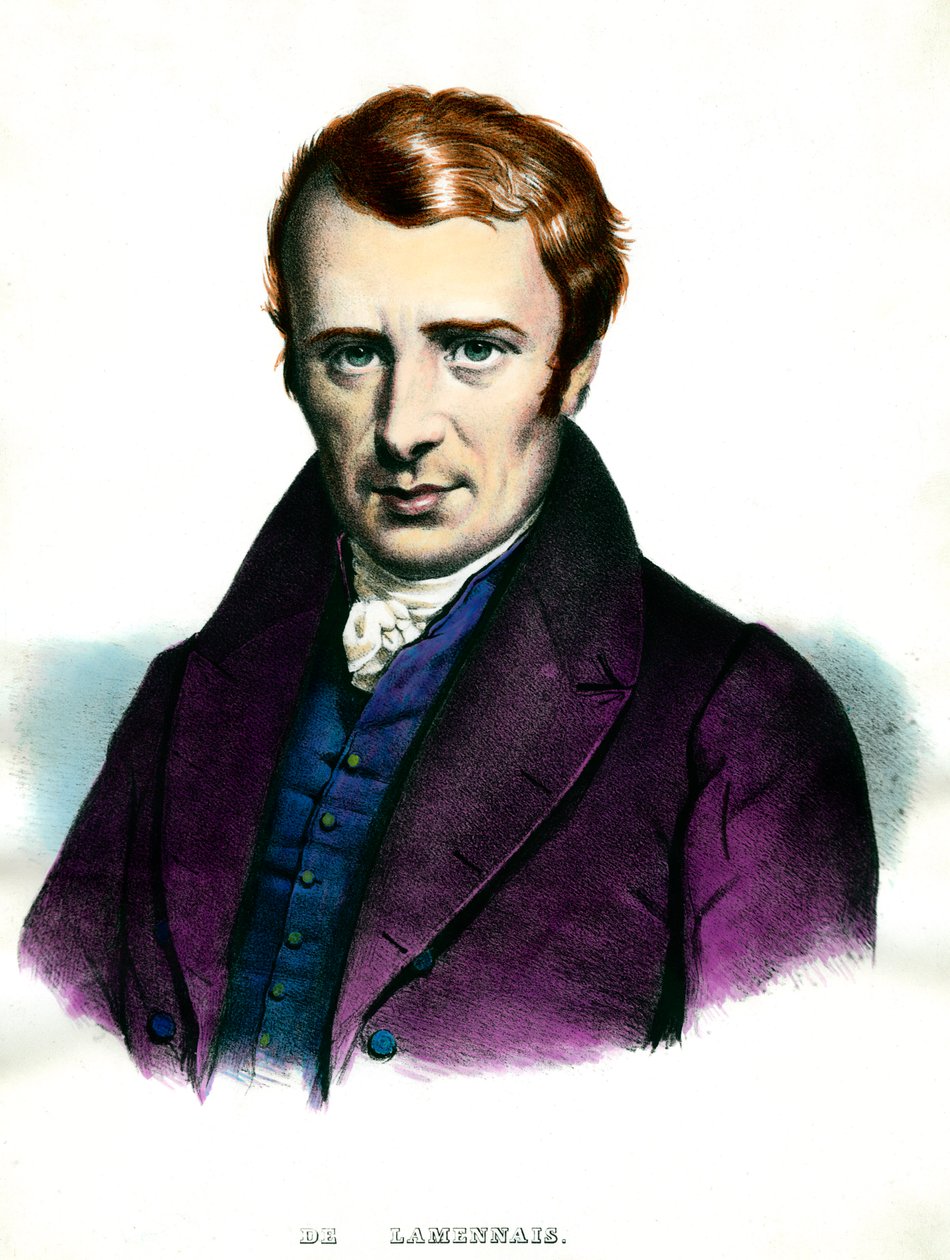 フェリシテ・ロベール・ド・ラメンネ（1782-1854）フランスの作家の肖像。19世紀のエングレーヴィング 個人蔵 作： 無名の画家