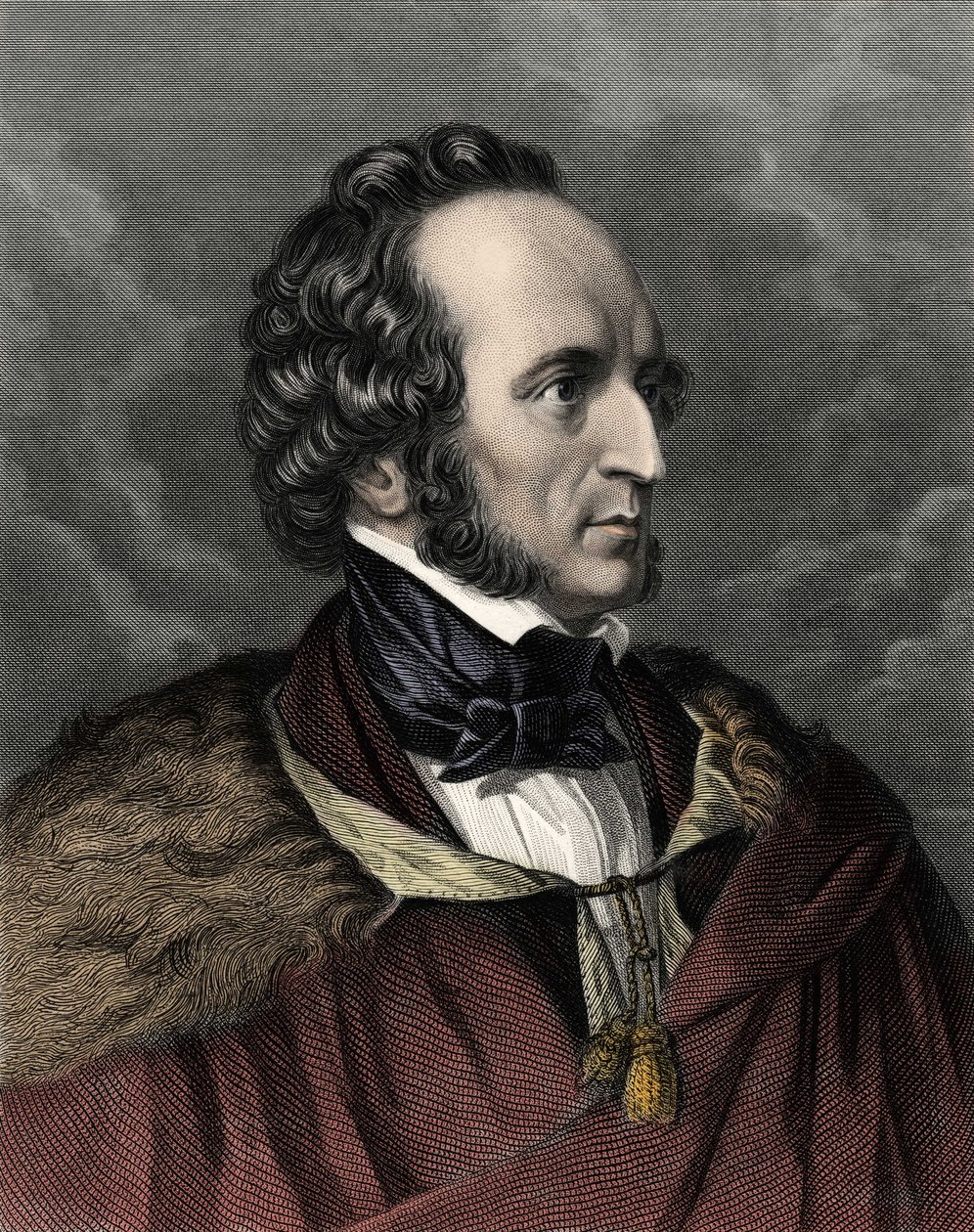 ドイツの作曲家・指揮者であるフェリックス・メンデルスゾーン・バルトルディ（1809-1847）の肖像。 作： 無名の画家