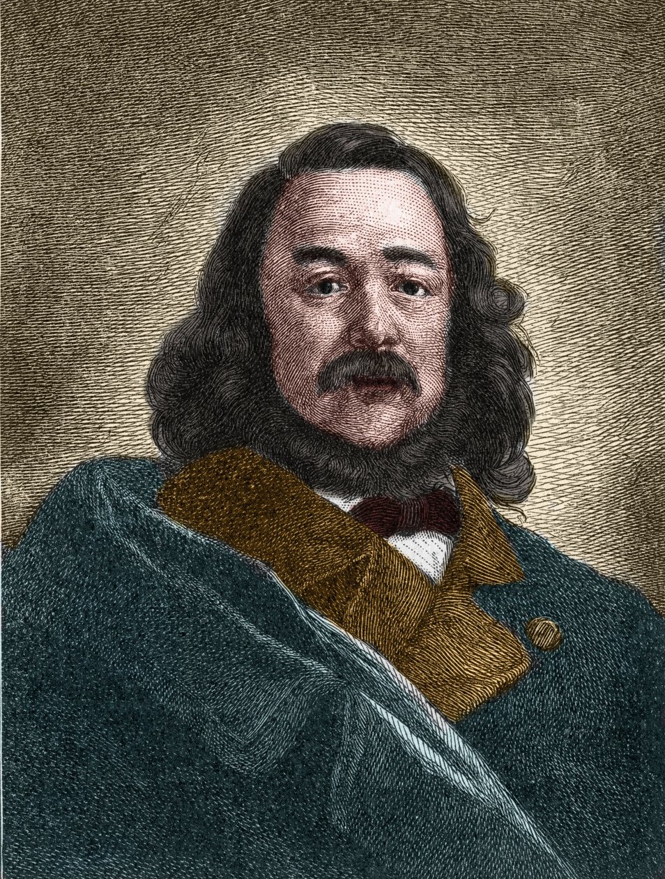 フェルディナンド・フライリグラート（1810-1876）ドイツの作家の肖像。 作： 無名の画家