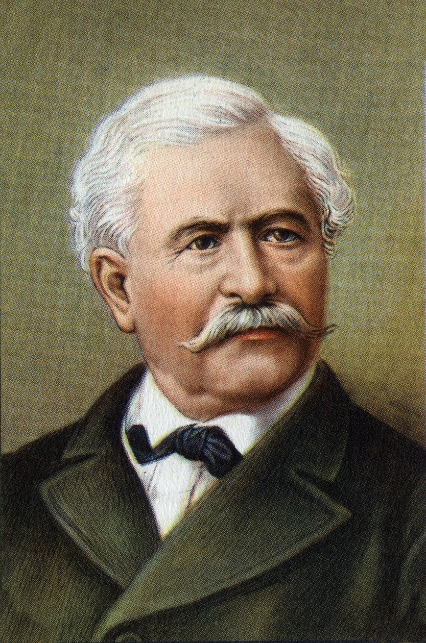 フランスの外交官、実業家、フェルディナン・ド・レセップス（1805-1894）の肖像。 作： 無名の画家