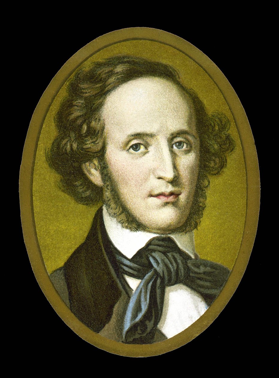 フェリックス・メンデルスゾーンの肖像-バルトルディ（1809～1847）ドイツの作曲家。 作： 無名の画家