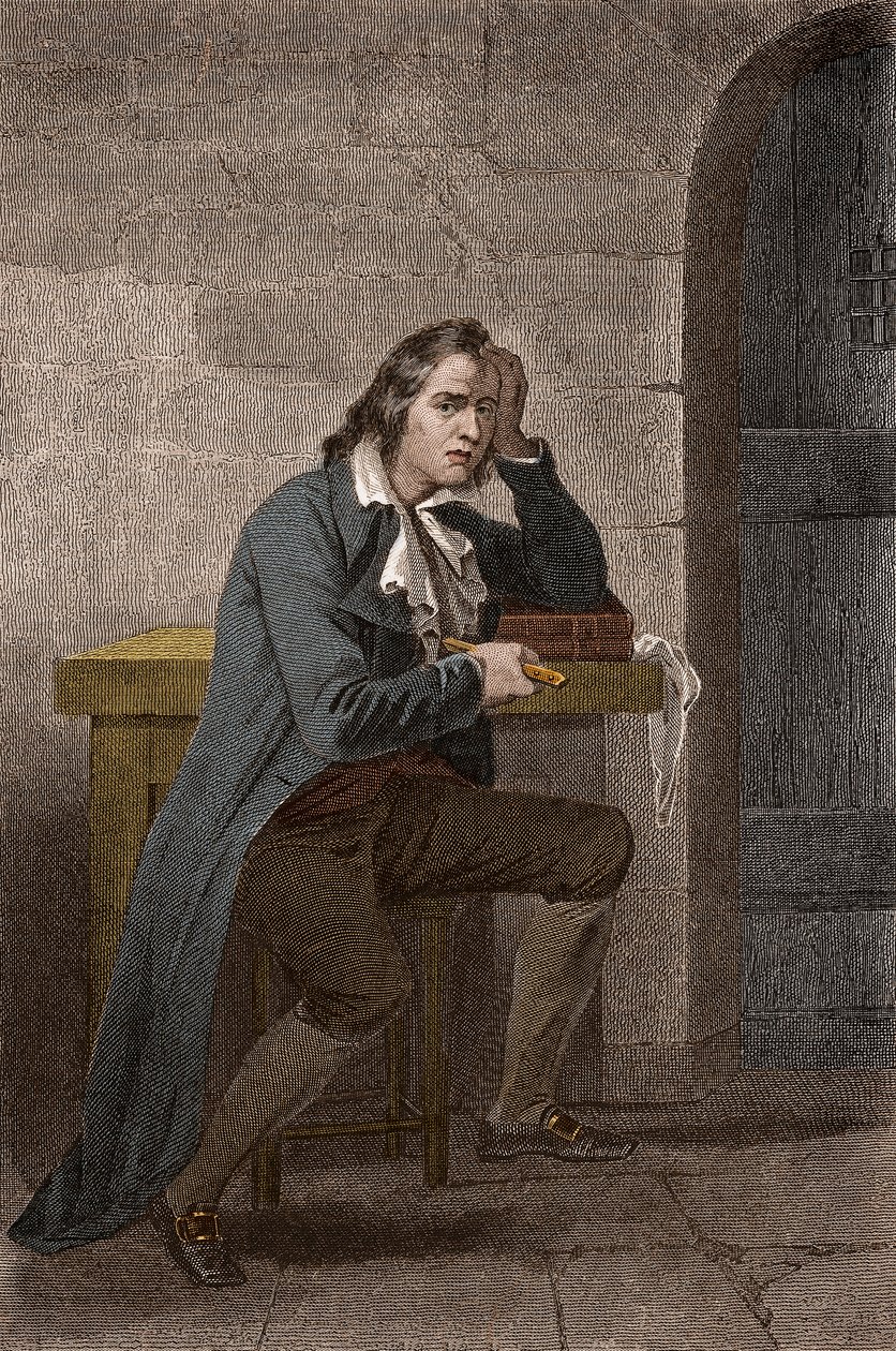 自身を刺すフランス革命家フランソワ・ベイブフ・ディット・グラックス（1760-1797）の肖像 - Anonymous engraving 作： 無名の画家